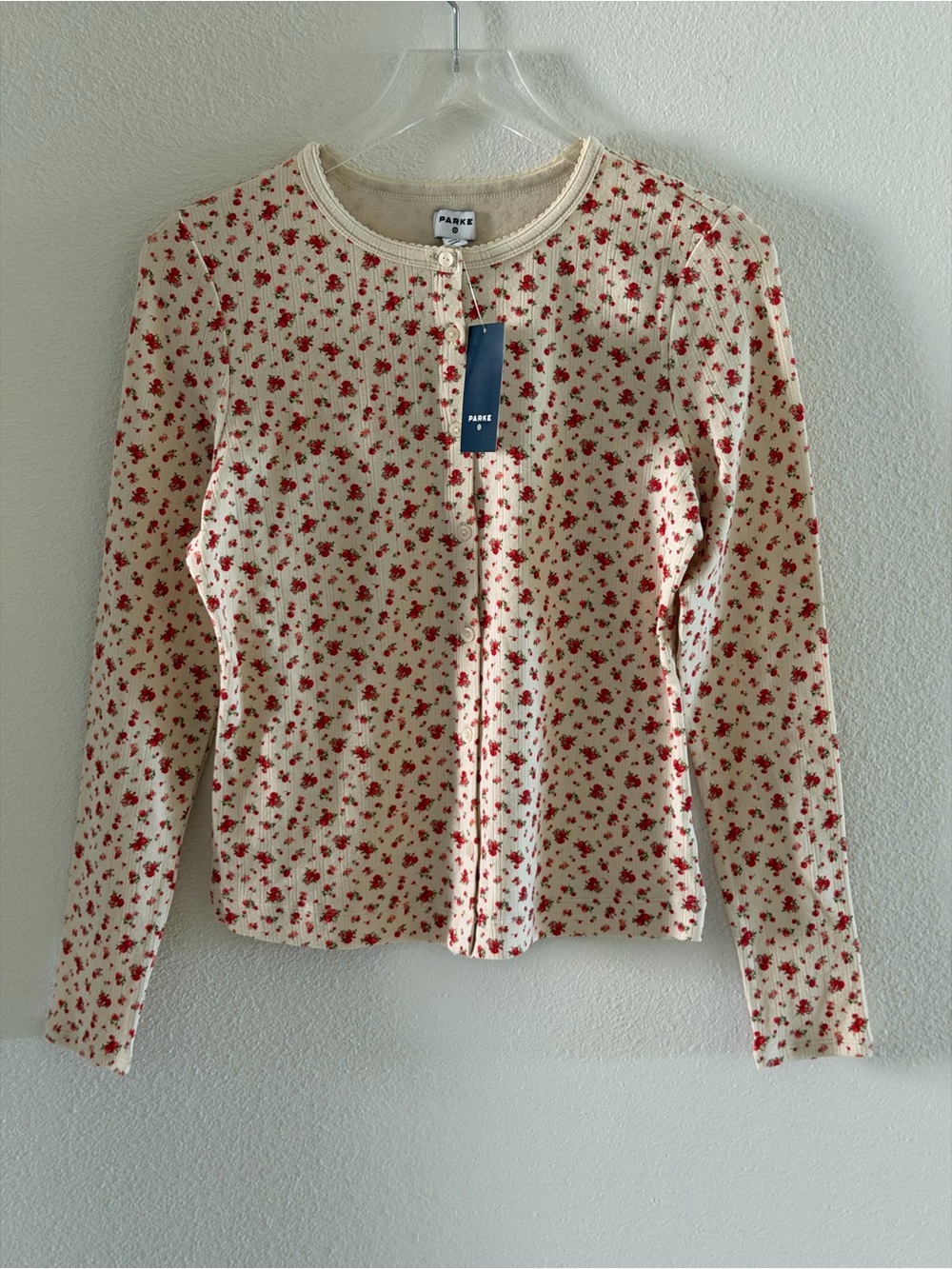 PARKE x TARGET Cream Floral Pointelle Cardigan